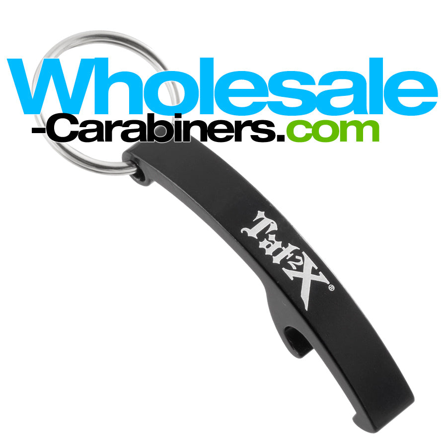 Black Aluminum Arc Bottle Opener Custom Engraved Keychain