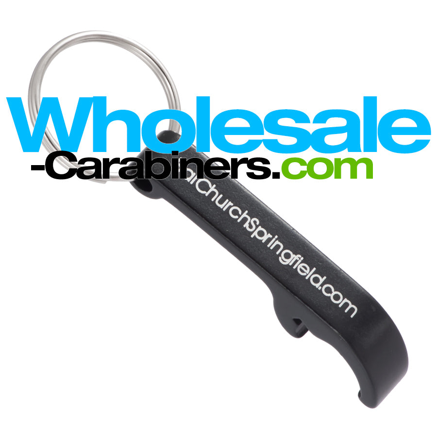 Black Bottle Opener Keychain with Custom Laser Engraving