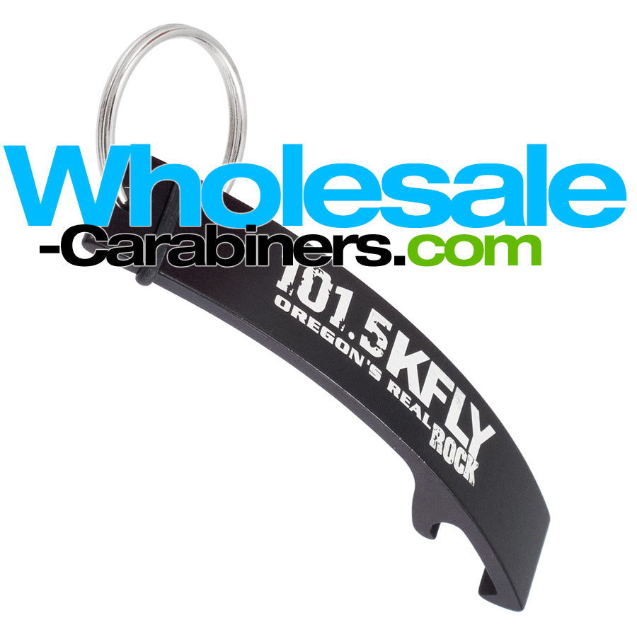 Custom Laser Engraved Aluminum Designer Bottle Opener Keychains - Black