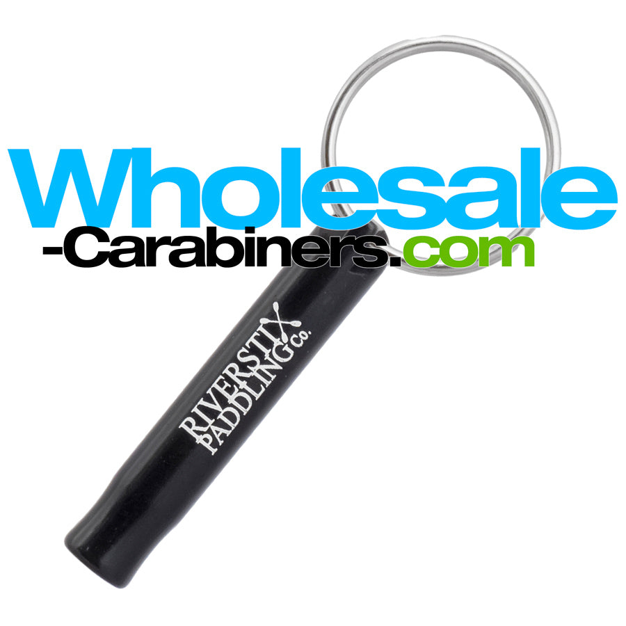 Safety Whistle Keychains - Black Custom Engraved Key Siren