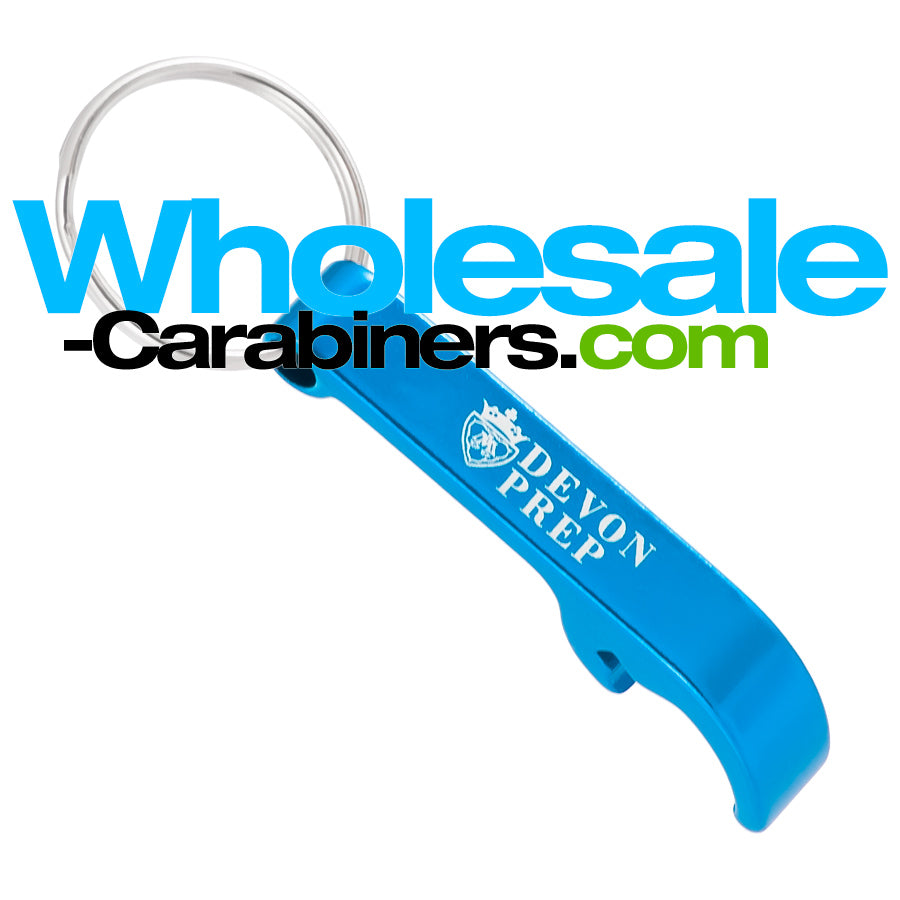 Caribbean Blue Bottle Opener Keychain With Custom Engraving