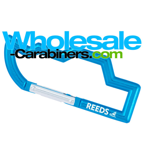 Custom Engraved Boat Shape Carabiner Keychain - Caribbean Blue