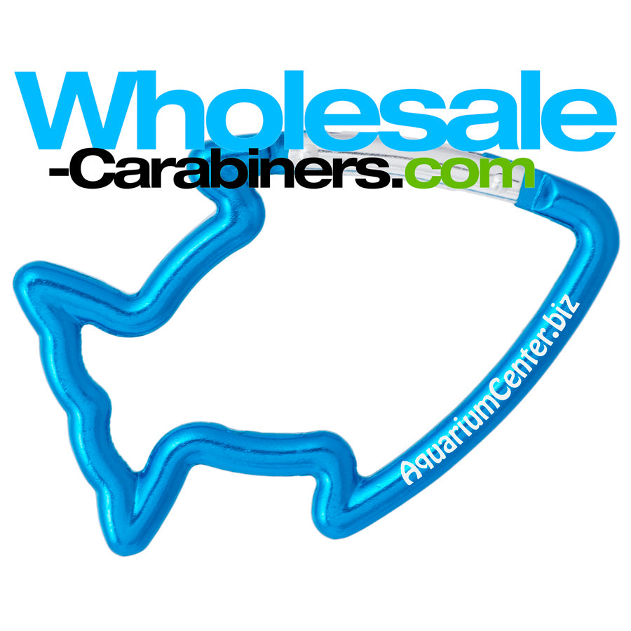 Fish Carabiner Caribbean Blue Keychain - Wholesale-Carabiners.com