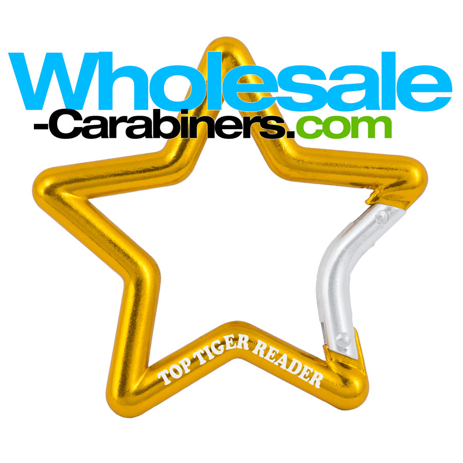 Gold Star Shaped Carabiner With Custom Laser Engraving
