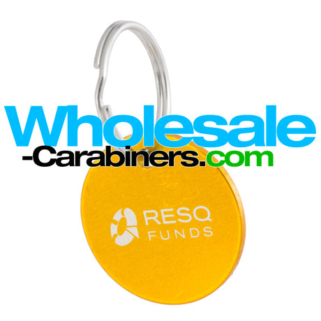 Round Custom Engraved Medallion Dog Tags - Gold Colored Aluminum