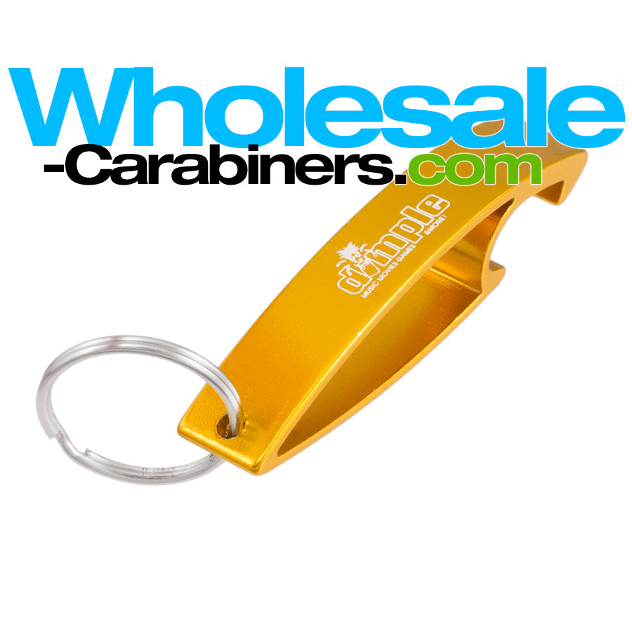 Golden Wave Laser Engraved Bottle Opener Keychain
