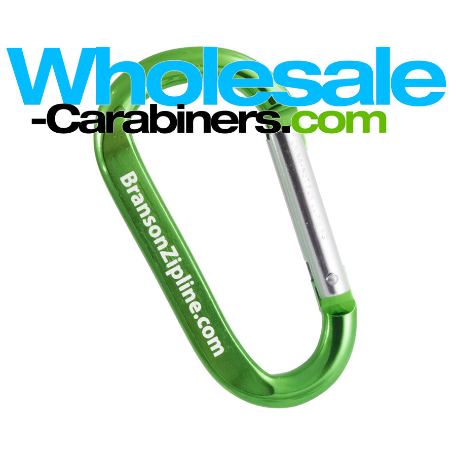 Green 80mm Carabiner With Custom Laser Engraving