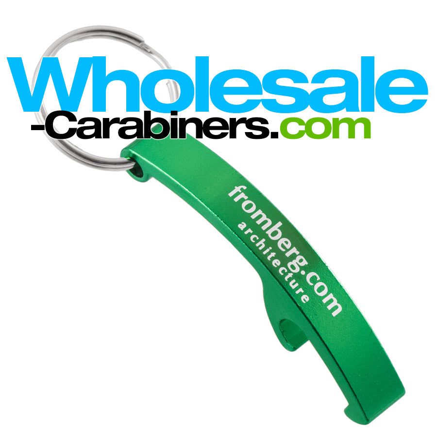 Custom Laser Engraved Green Arc Keychain Bottle Opener