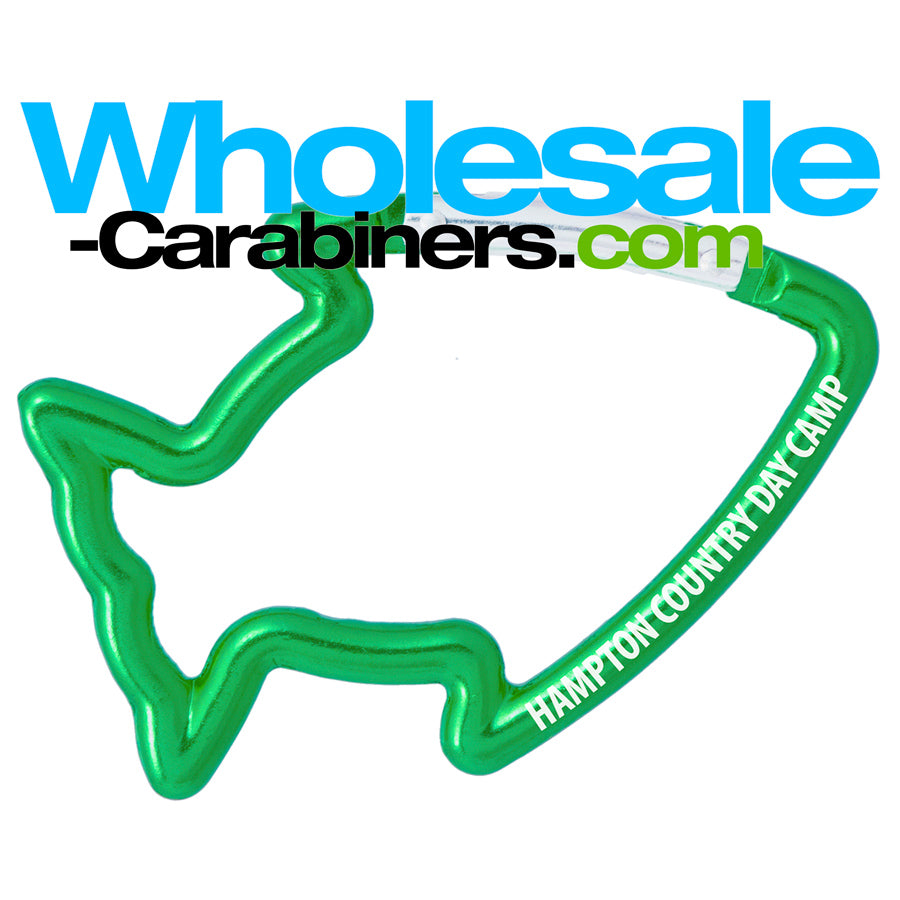 Green Fish Carabiner Keychain With Customized Laser Engraving