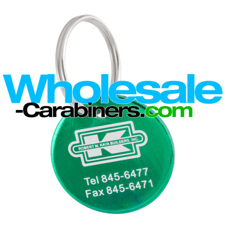 Green Dog Tag - Round Medallions Custom Engraved