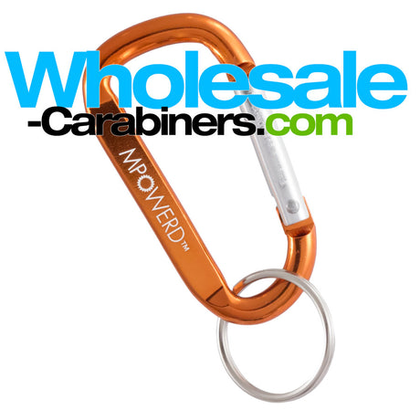 Customized 2.5-inch Orange Carabiner Keychain
