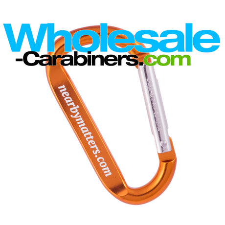 Orange 3.125-inch Carabiner Keychains with Customized Engraving