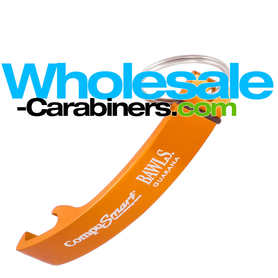 Customized Designer Bottle Opener Orange Keychain - Logo Engraved