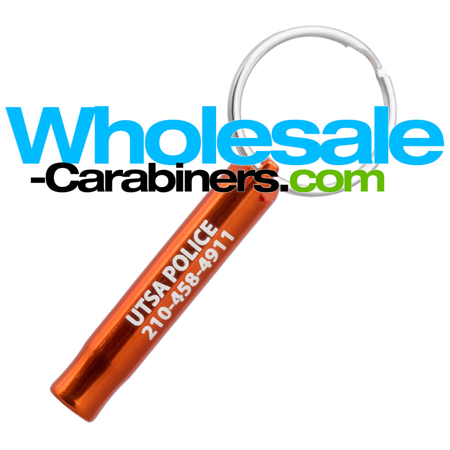 Orange Safety Whistle Key Siren Keychain