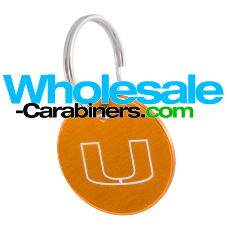 Engraved Round Orange Medallions Custom Dog Tags