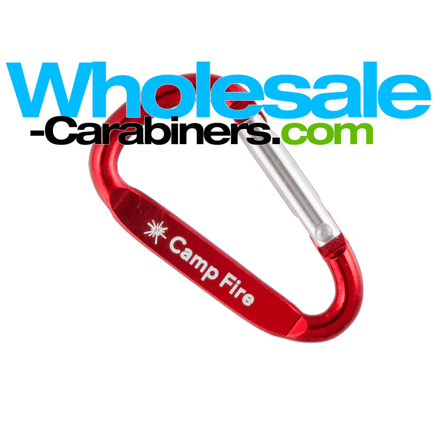 Laser Engraved 50mm Carabiners (2-inches) - Red Color