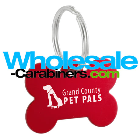 Custom Laser Engraved Dog Tags With Split Ring - Red Tag