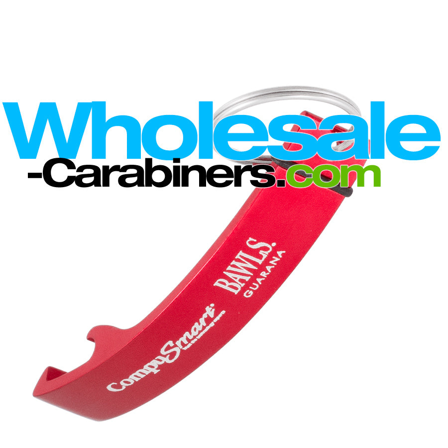 Red Designer Keychain Bottle Opener with Logo Engraving