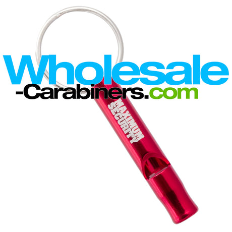 Red Engraved Key Siren Safety Whistle Keychains