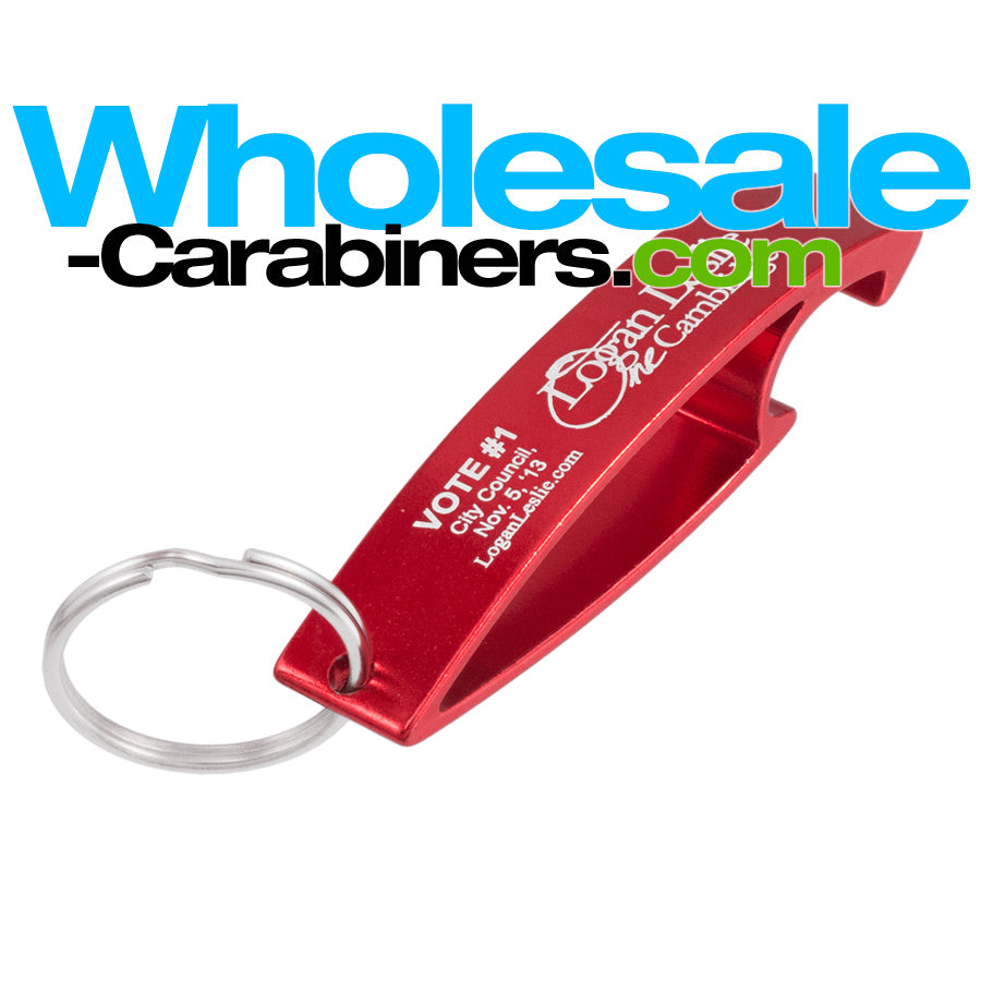 "The Wave" Custom Engraved Red Bottle Opener Keychain