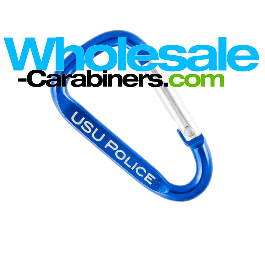 50mm Carabiner Keychains (2-inches) Custom Engraved Royal Blue