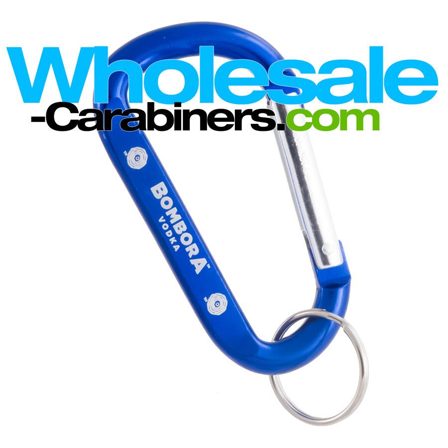 3.125-inch Blue Carabiner Keychain with Customized Engraving
