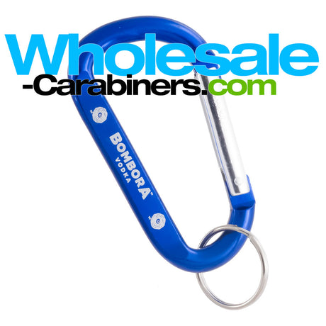 3.125-inch Blue Carabiner Keychain with Customized Engraving