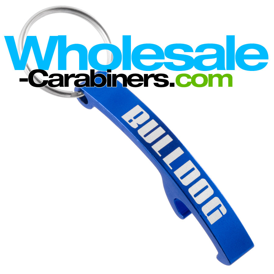 Laser Engraved Arc Bottle Opener Keychain - Royal Blue Color