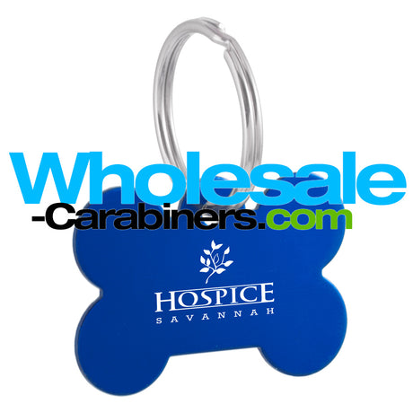 Royal Blue Custom Engraved Bone Shaped Dog Tag