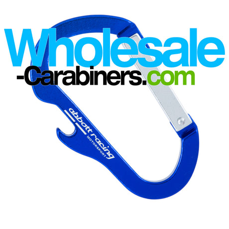 Custom Engraved Carabiner Bottle Openers - Blue