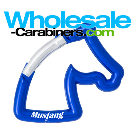 Horse Carabiner Keychains - Royal Blue Horse With Engraving