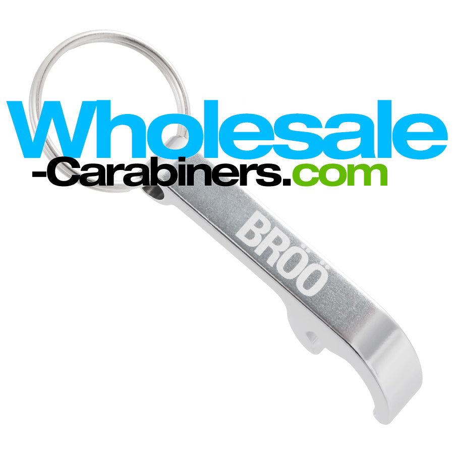Silver Laser Engraved Keychain Bottle Opener