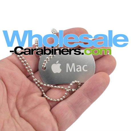 Custom Logo Engraved Dog Tags - Silver Aluminum Dog Tag