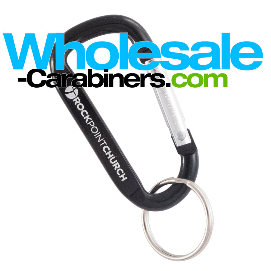 Engraved 2.5-inch (60mm) Black Carabiner