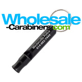 Black Safety Whistle Keychain - Laser Engraved