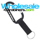 Wholesale Carabiner With Nylon Strap Key Ring - Black