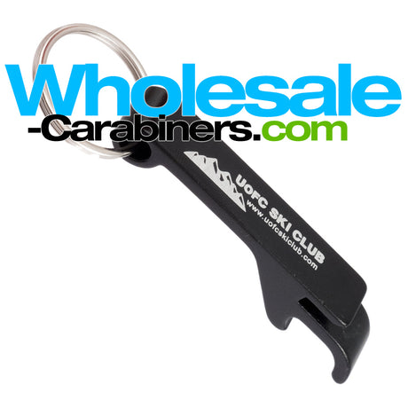 Custom Engraved Pop-A-Top Bottle Opener Black Keychain