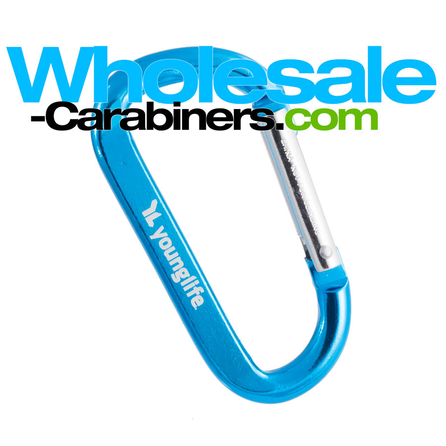Custom Laser Engraved 3.125-inch Carabiner - Caribbean Blue