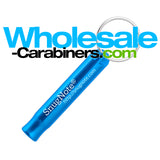 Custom Engraved Safety Whistle Keychains - Caribbean Blue