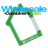 Laser Engraved House Shaped Carabiner - Green