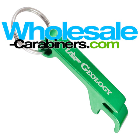 Aluminum Pop-A-Top Keychain Bottle Opener - Green Color