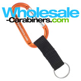 Engraved Carabiner With Nylon Strap - Orange Keychain