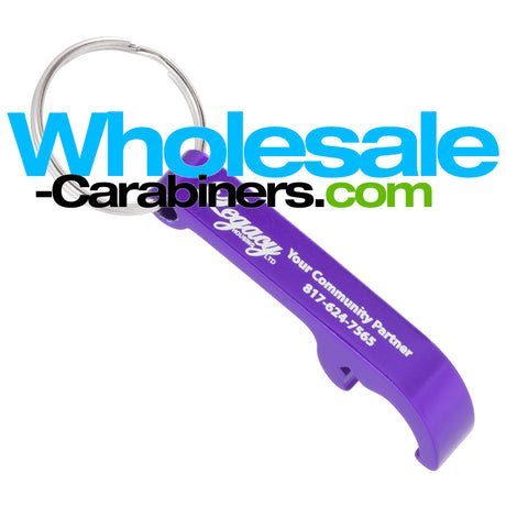 Custom Engraved Purple Bottle Opener Keychain