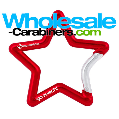 Laser Engraved Star Shaped Red Carabiner
