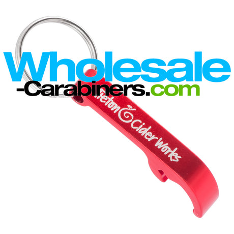 Laser Engraved Red BevLever Bottle Opener Keychains