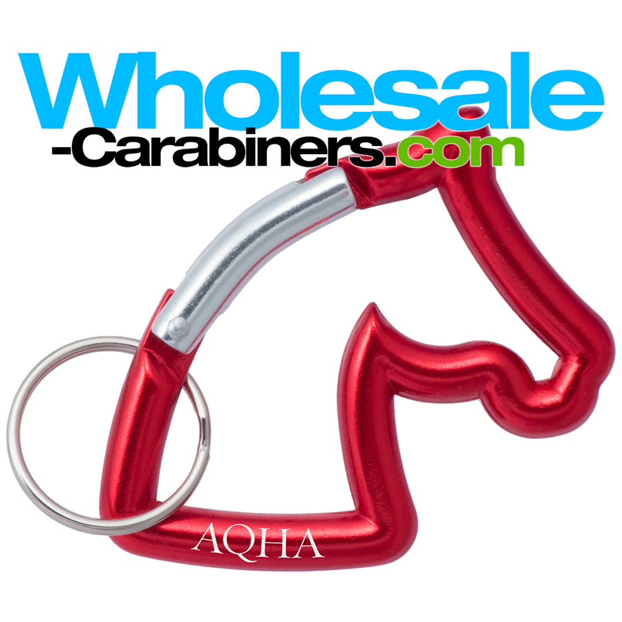 Laser Engraved Horse Shaped Carabiners - Red