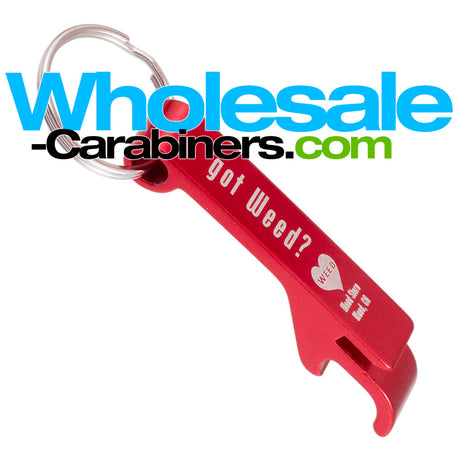 Laser Engraved Keychain Pop-A-Top Bottle Opener - Red