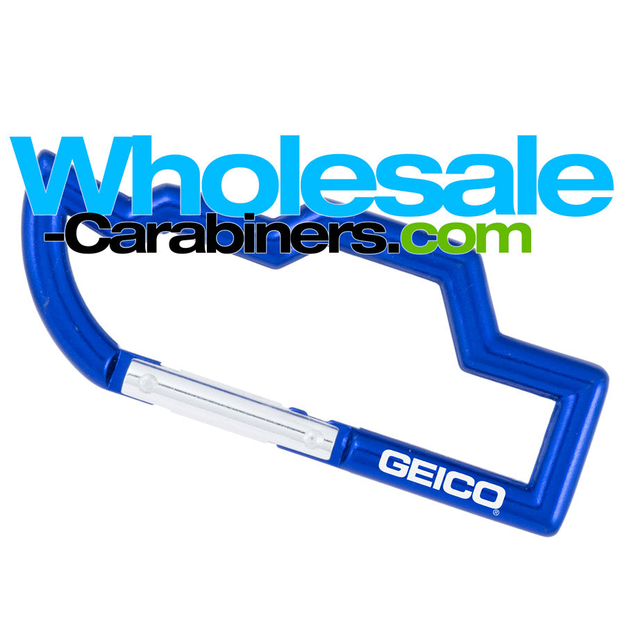 Boat Shaped Engraved Blue Carabiner