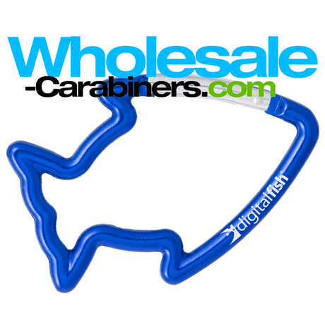 Royal Blue Fish Shaped Carabiner with Custom Engraving