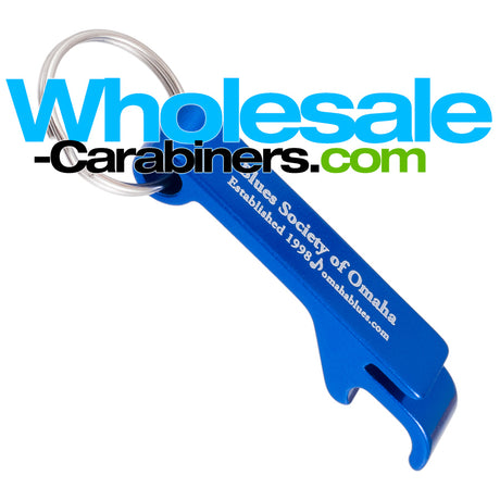 Custom Engraved Pop-A-Top Bottle & Can Opener Keychain - Royal Blue